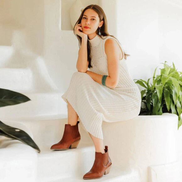 Portland Leather Goods Patina Dakota Western Boot Brown Nubuck Size 7 NWOB - Picture 13 of 13